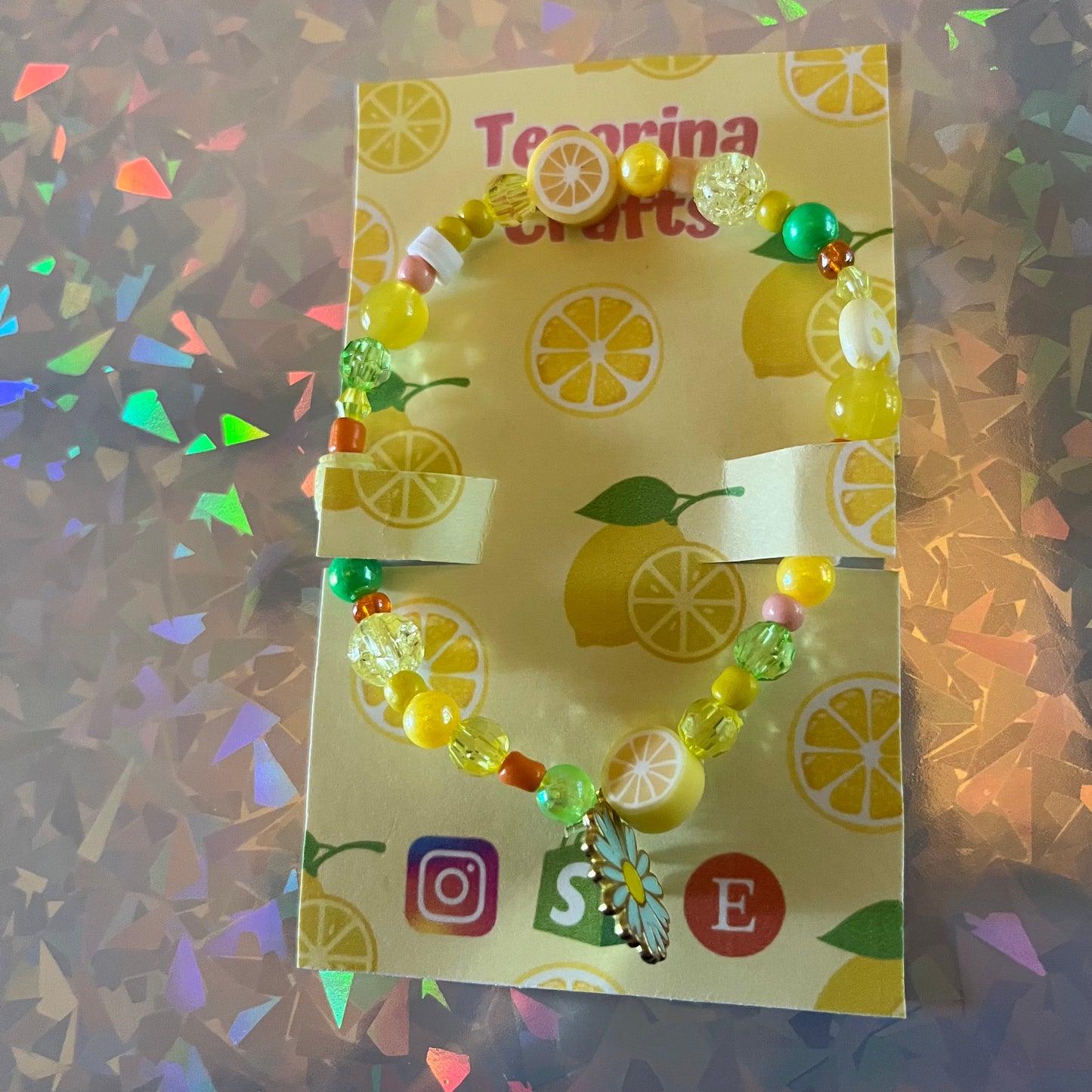 Lemon Meringue Beaded Bracelet 🍋🍦🥧