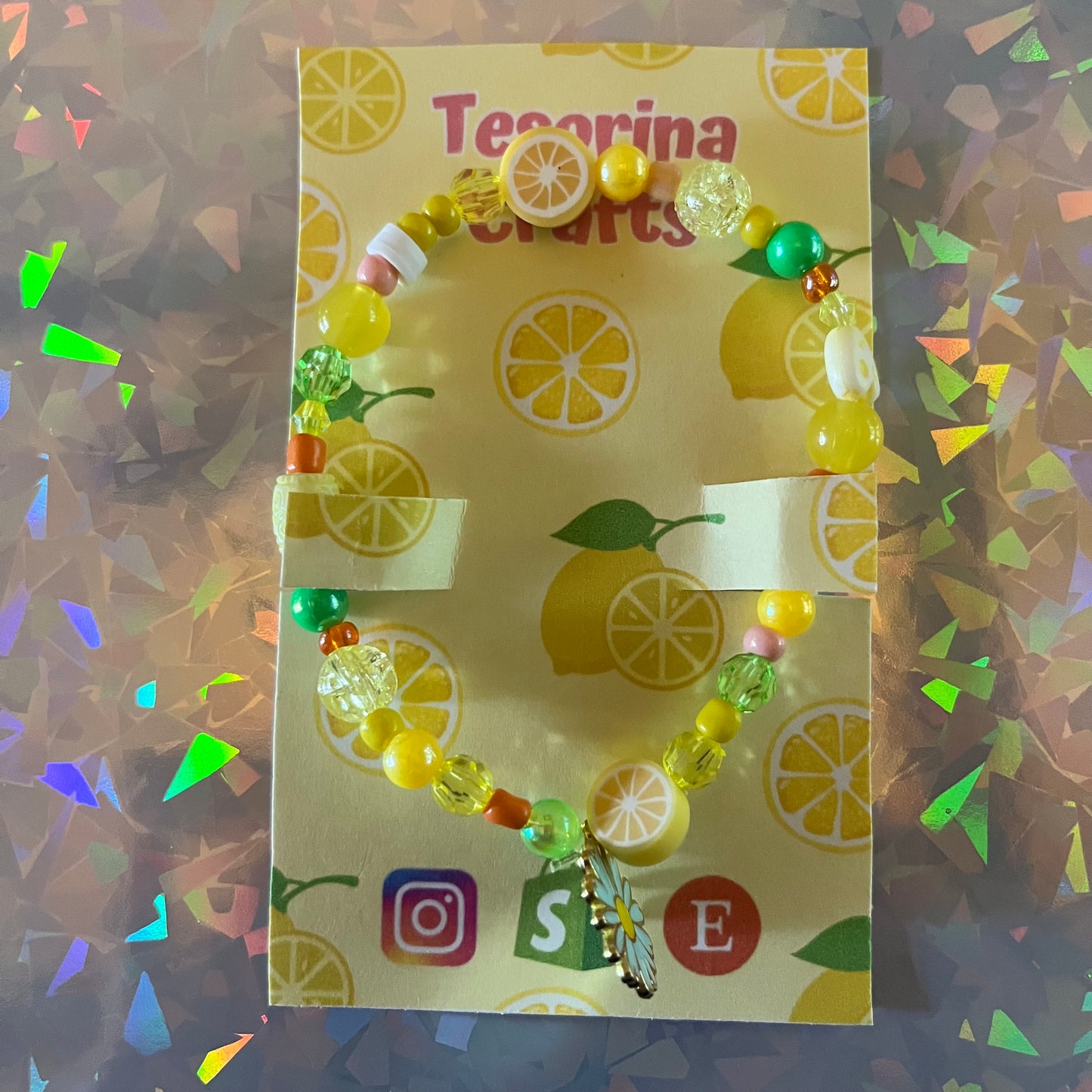 Lemon Meringue Beaded Bracelet 🍋🍦🥧