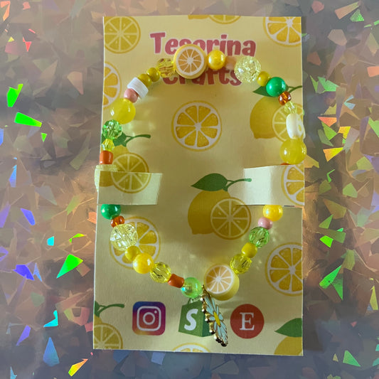 Lemon Meringue Beaded Bracelet 🍋🍦🥧