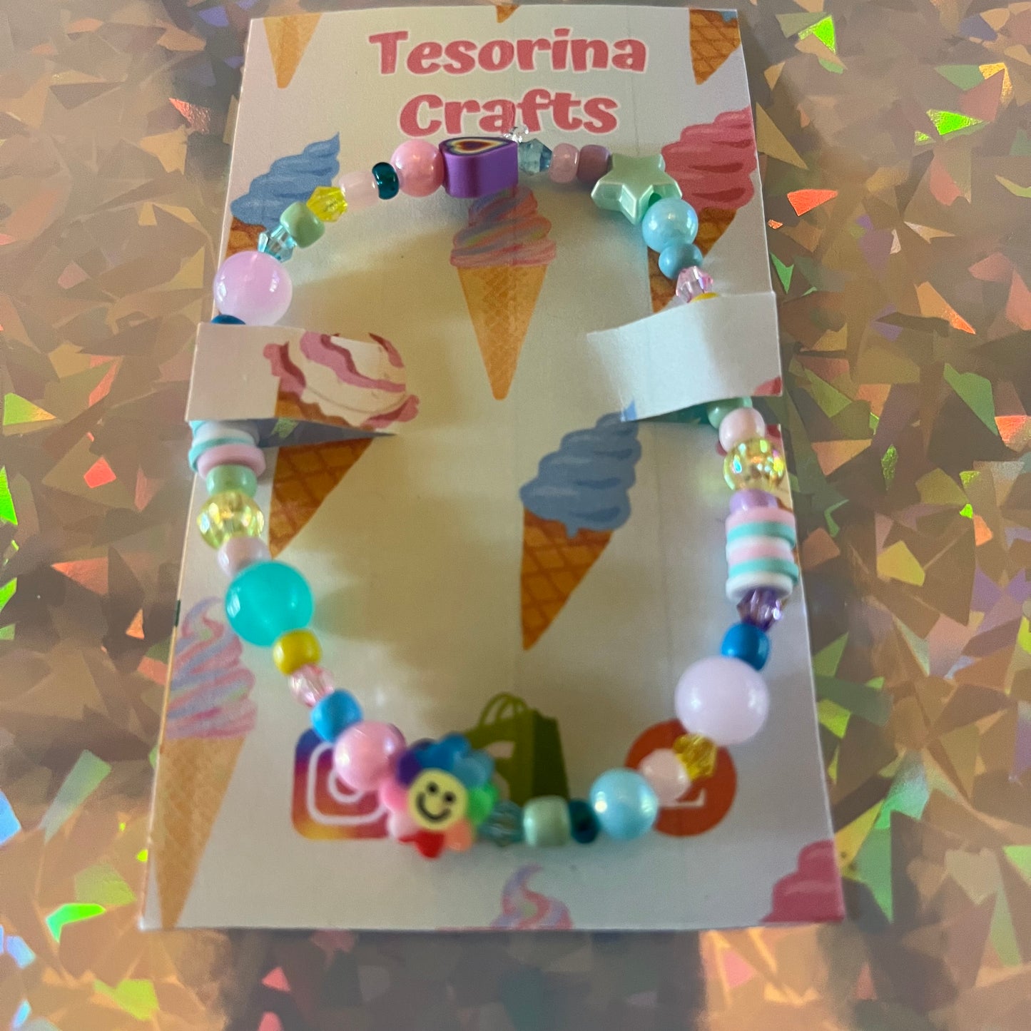 Rainbow Sherbet Beaded Bracelet 🍦🍧🌈