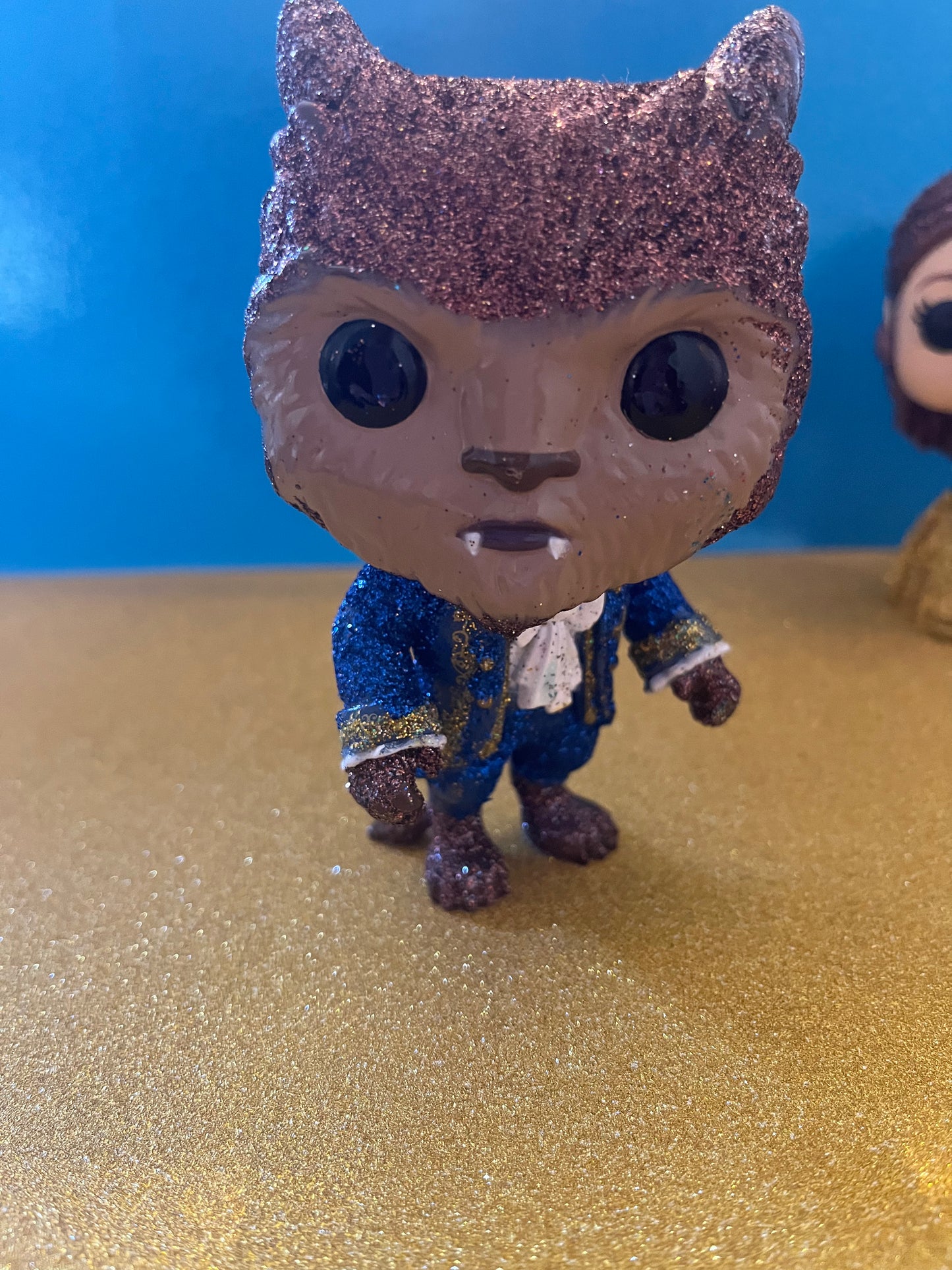 ONE OF A KIND Custom Glitter Beauty and the Beast Funko Pops!
