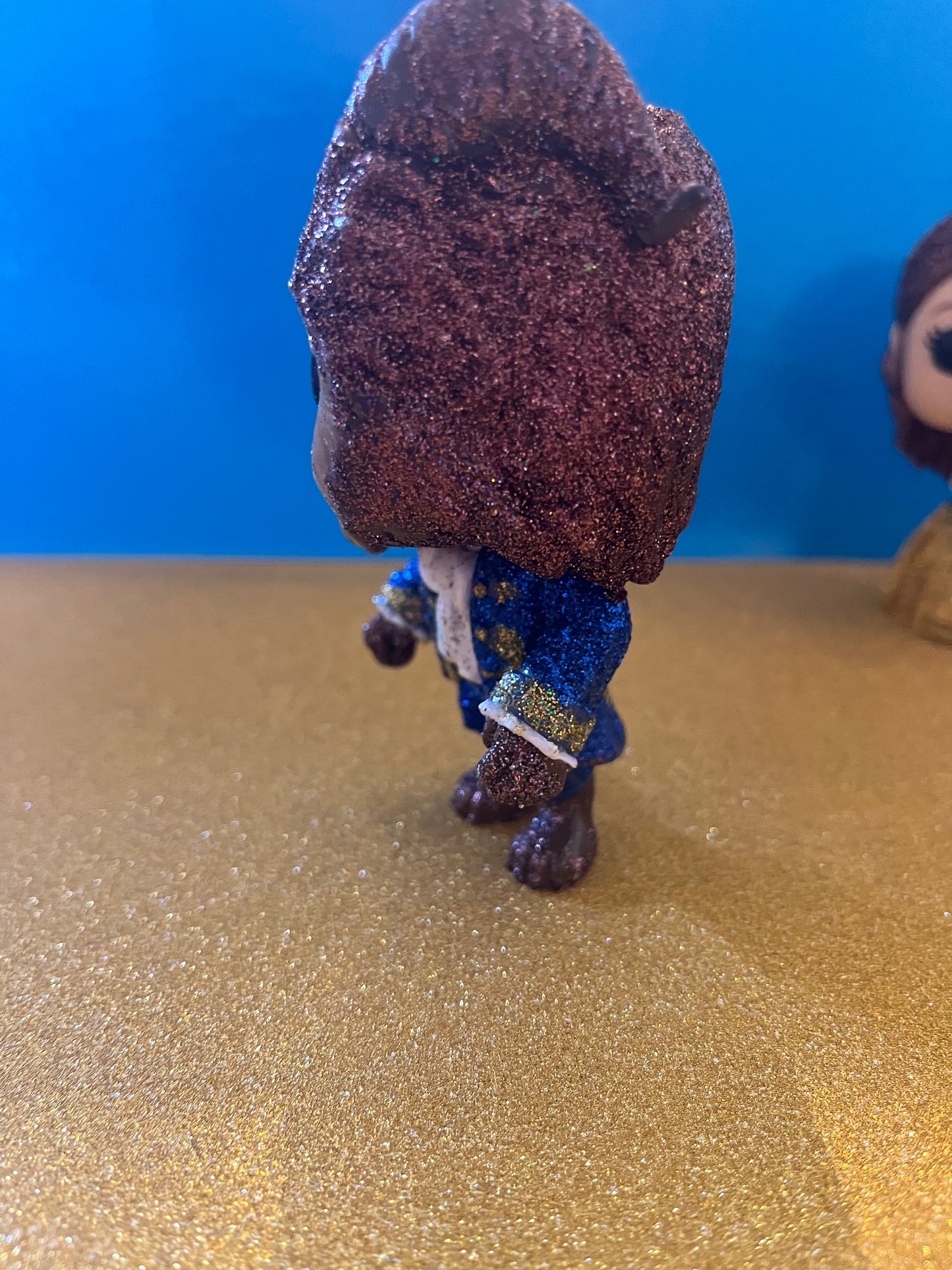 ONE OF A KIND Custom Glitter Beauty and the Beast Funko Pops!