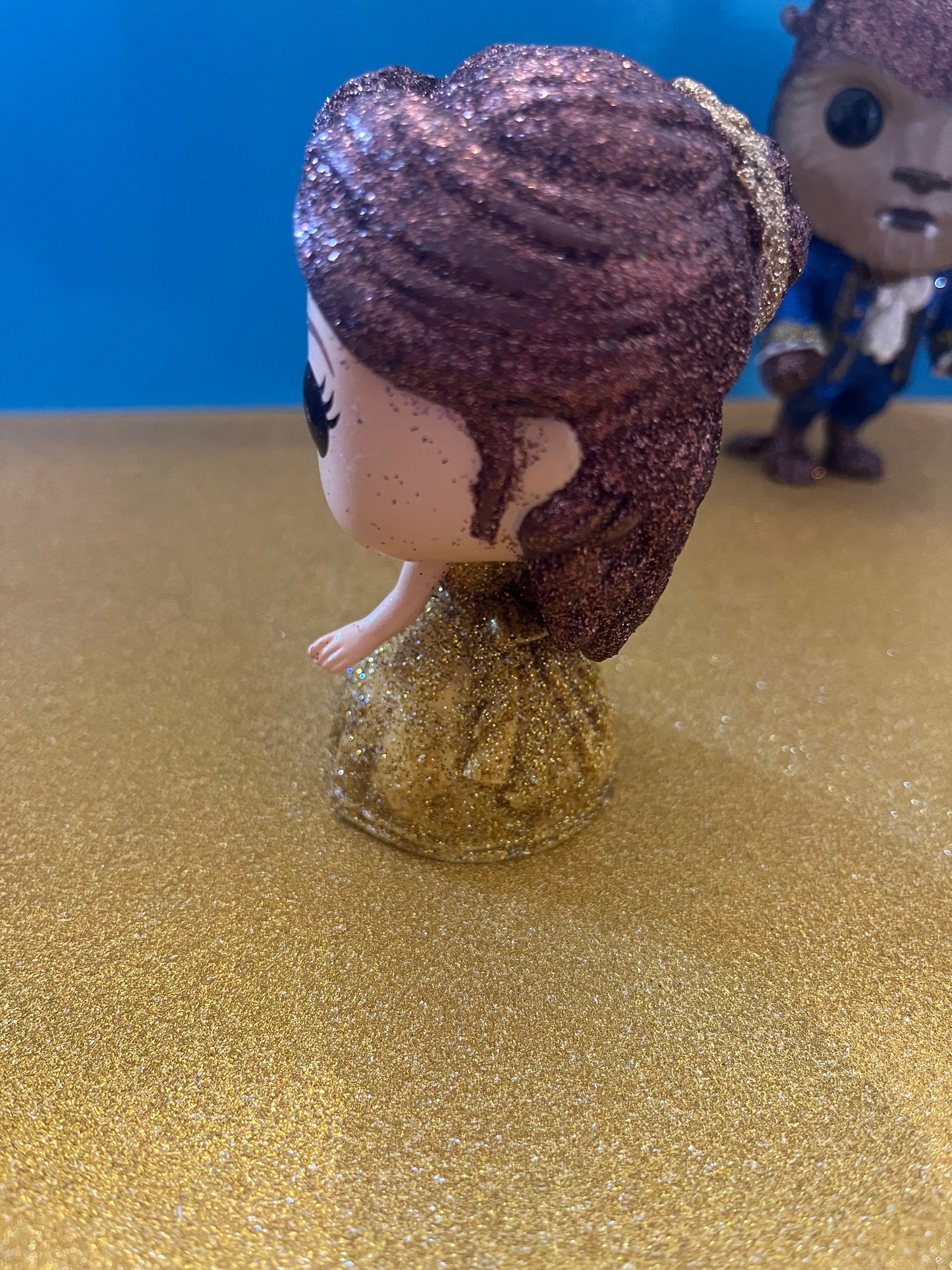 ONE OF A KIND Custom Glitter Beauty and the Beast Funko Pops!