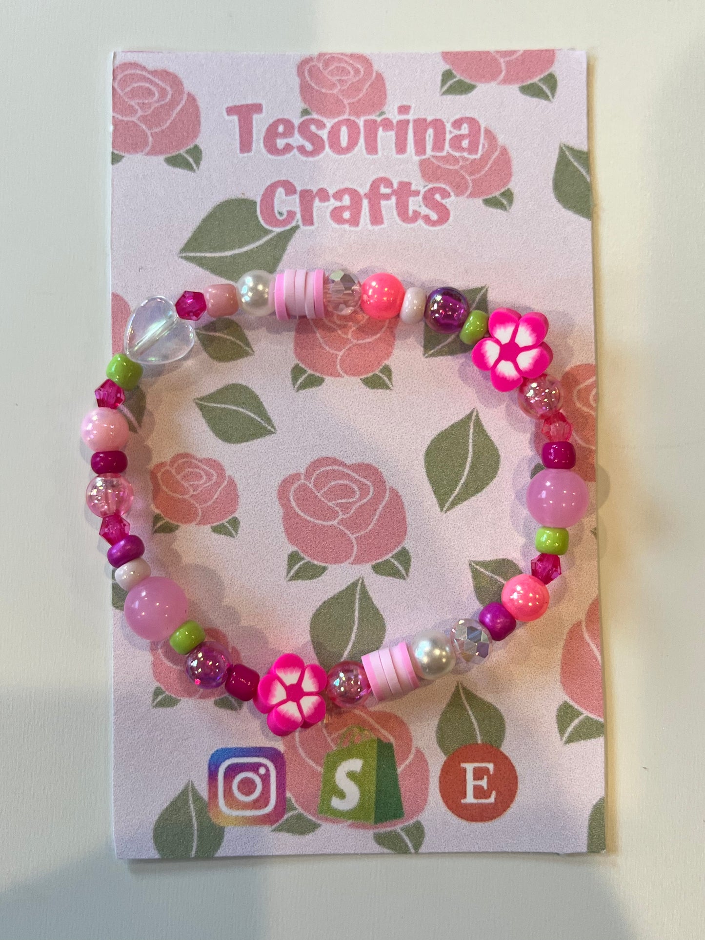 Flower Fairy Rose Beaded Bracelet