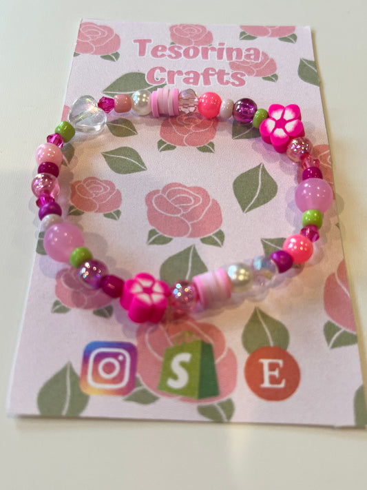 Flower Fairy Rose Beaded Bracelet